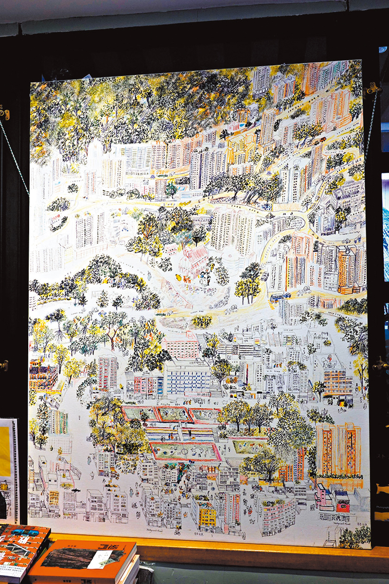 ◆位於見山書店的畫家貓珊Connie作品。