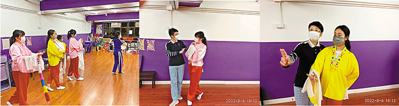 ◆王超群、劉惠鳴悉心指導學員排戲。