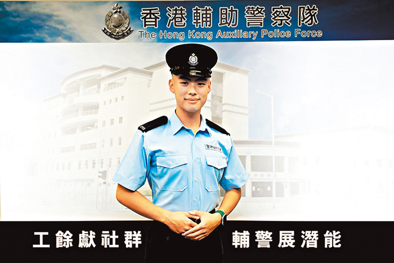 ◆為加入輔警成功瘦身及獲取錄的Marcus，今年擔任輔警招募及宣傳大使。 警聲圖片