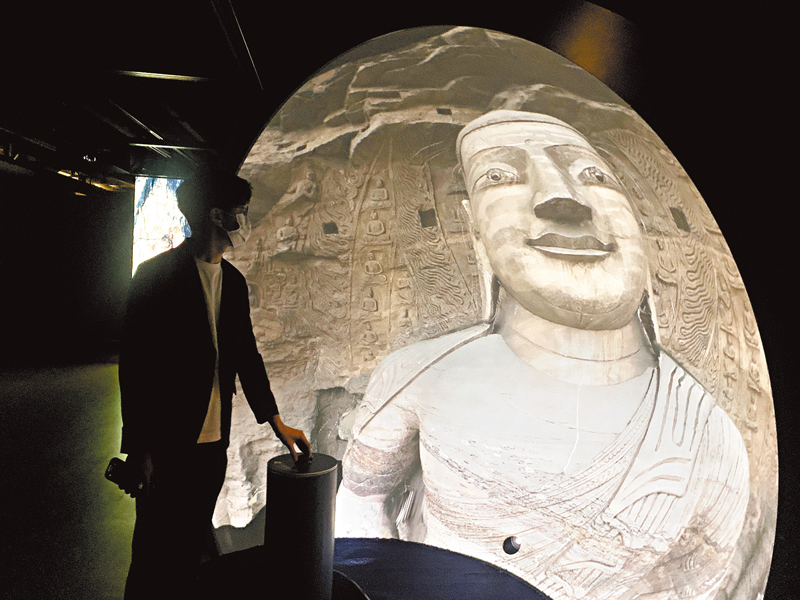 ◆iDome投影科技重塑的公元5世紀雲岡石窟大佛遺蹟。