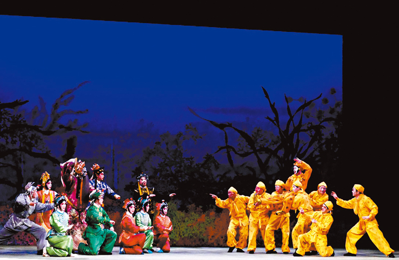 ◆孫悟空領猴群取得定海神針，水族大感無奈。