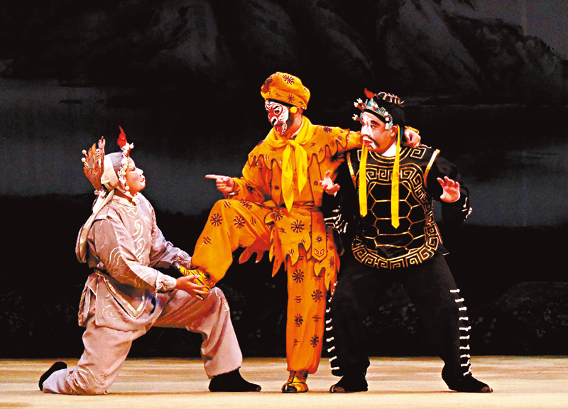 ◆孫悟空與龜精、蝦精大打出手。