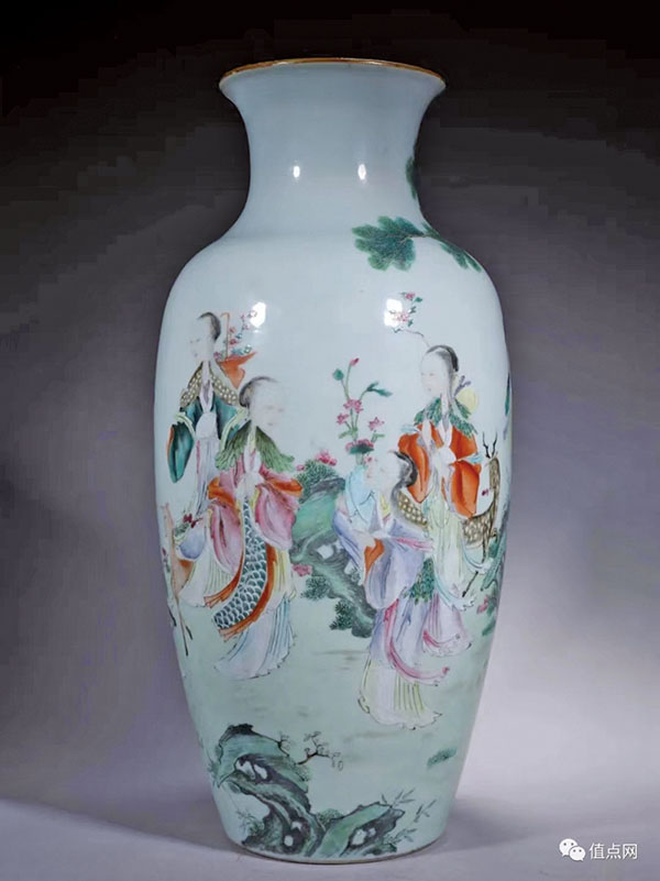 ◆乾隆 粉彩七仙女大瓶