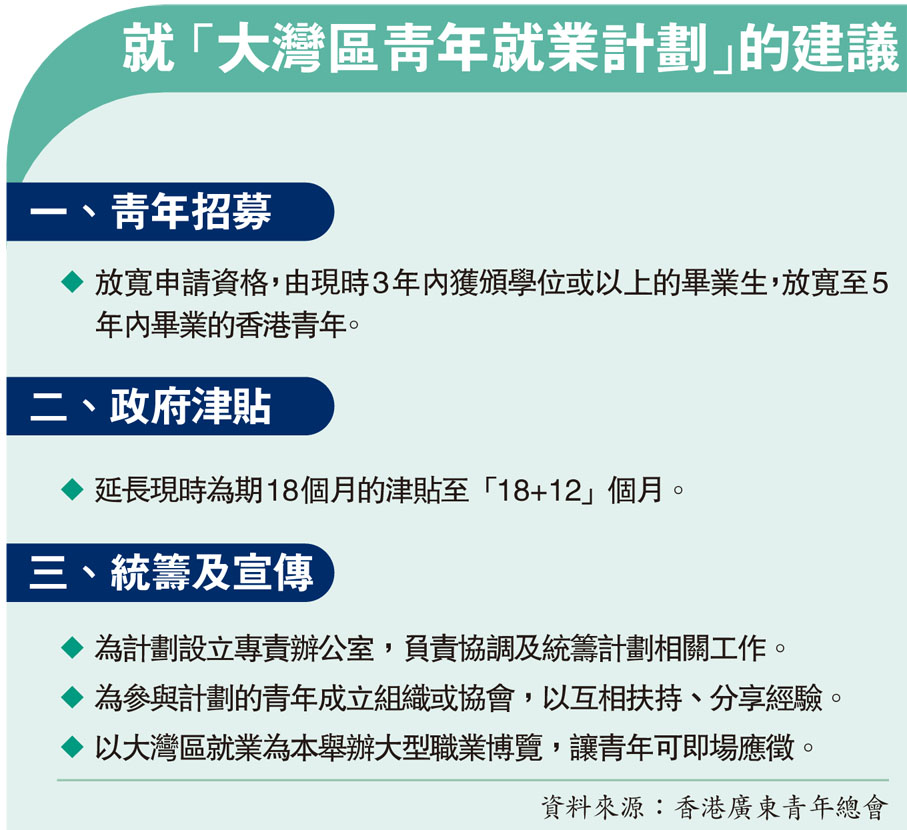 就 「大灣區青年就業計劃」的建議