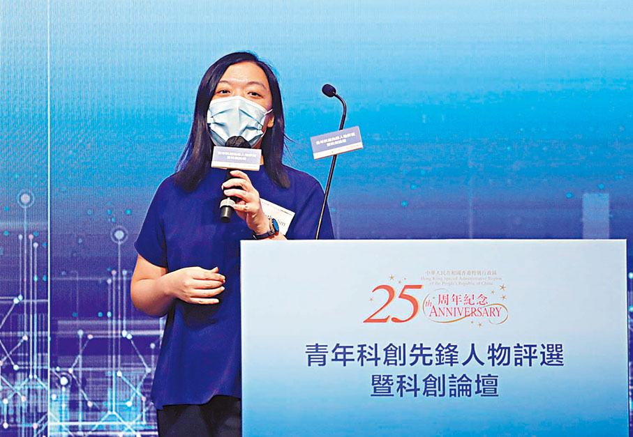 ◆詹嘉慧鼓勵青年加入創科行業，「趁年輕，不要讓自己留遺憾。」香港文匯報記者  攝