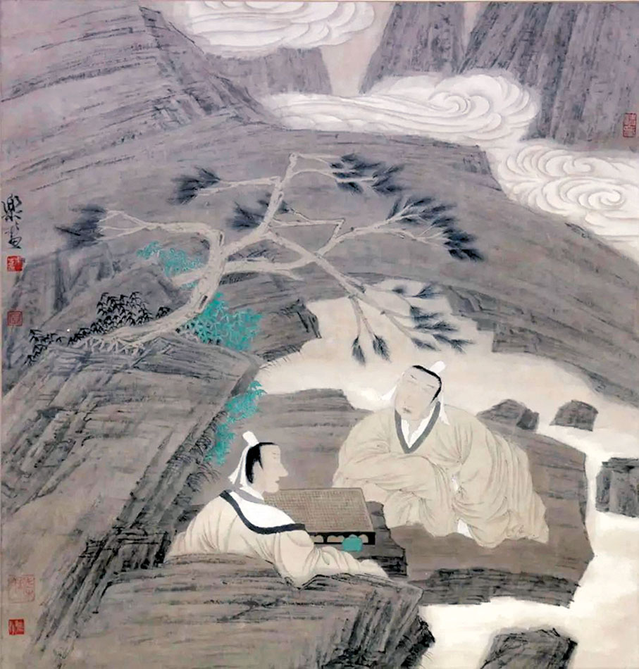 ◆《對弈圖》徐樂樂，紙本 1995年　受訪者供圖