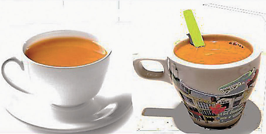 ◆奶茶妙在用杯厚薄，口感不同！作者供圖