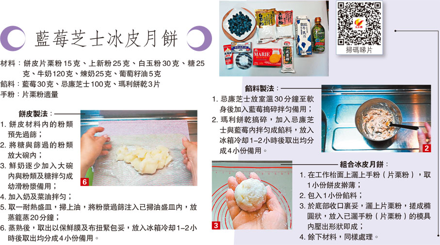 藍莓芝士冰皮月餅