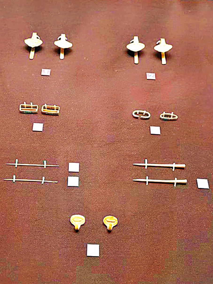 ◆出土金飾品及生活用品。