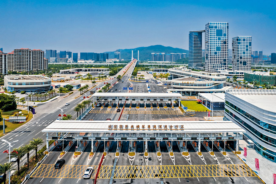 ◆橫琴「二線」通道海關監管作業場所主體工程落成。 受訪者供圖