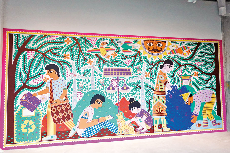 ◆本地設計工作室「流行與斑馬」創作的壁畫充滿活潑趣味。