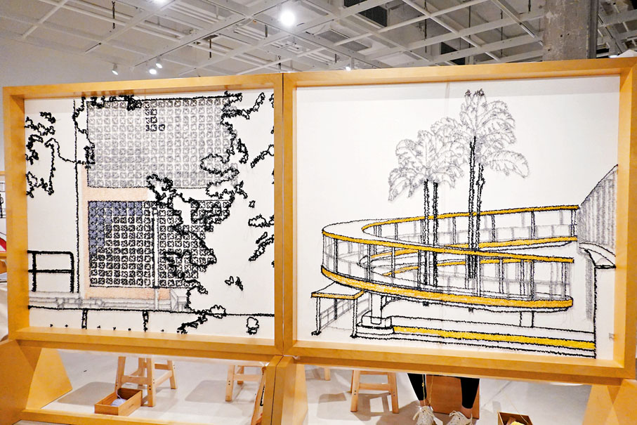 ◆戳繡作品上是荃灣的一些地標。