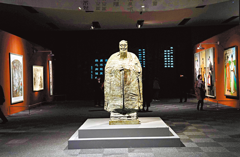 ◆ 孔子幼年喪父，在15歲認祖歸宗前，一直跟母親過着普通老百姓的生活。圖為孔子雕像。 資料圖片