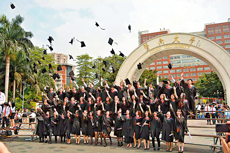 ◆港生在內地大學拍攝畢業照。 資料圖片