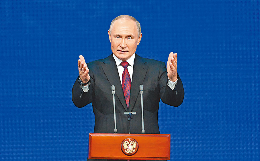 ◆普京批評西方恫嚇。 美聯社