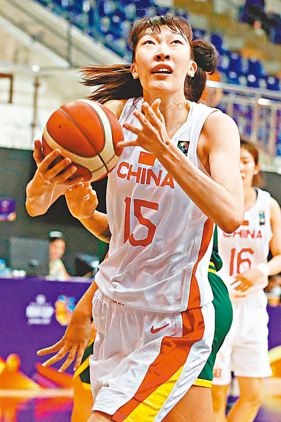 ◆韓旭希望替女籃擔負起更多責任。 新華社/法新社