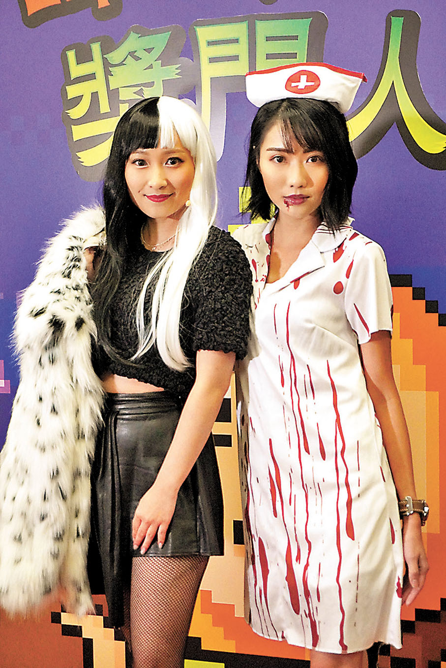 ◆ 黃美棋（左）及阮嘉敏造型各具特色。