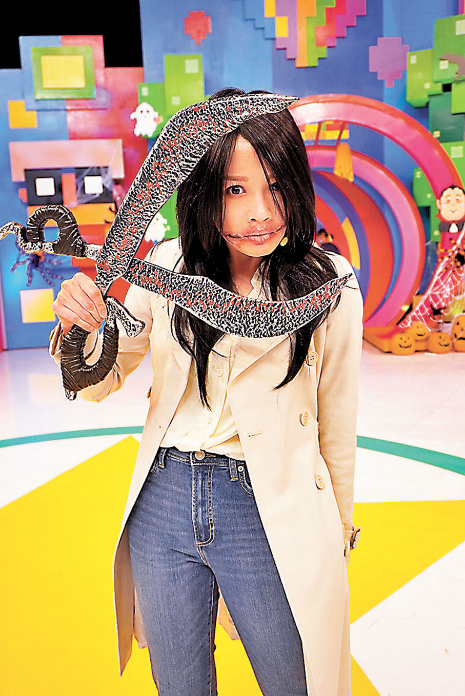 ◆ 麥美恩化妝效果駭人 。