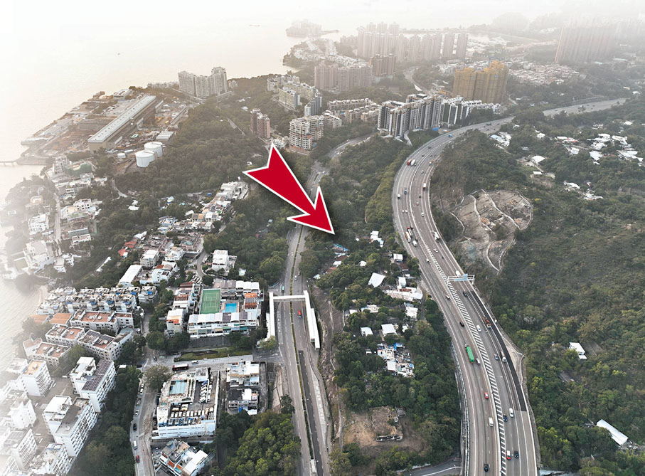 ◆屯門大欖住宅地（見紅色箭嘴）周五截標，為香港加息後首幅截標的大型地皮，可成為檢視後市的指標。 資料圖片