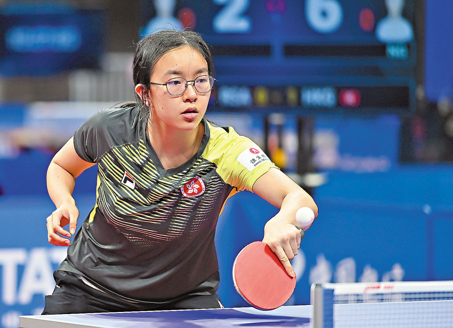 ◆ 吳詠琳第一次代表港隊參加世界大賽。 中新社