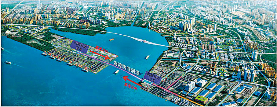 ◆媽灣跨海通道工程示意圖。受訪者供圖
