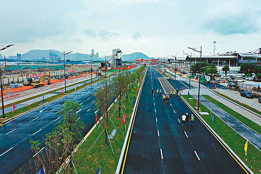 ◆媽灣跨海通道施工現場。 受訪者供圖