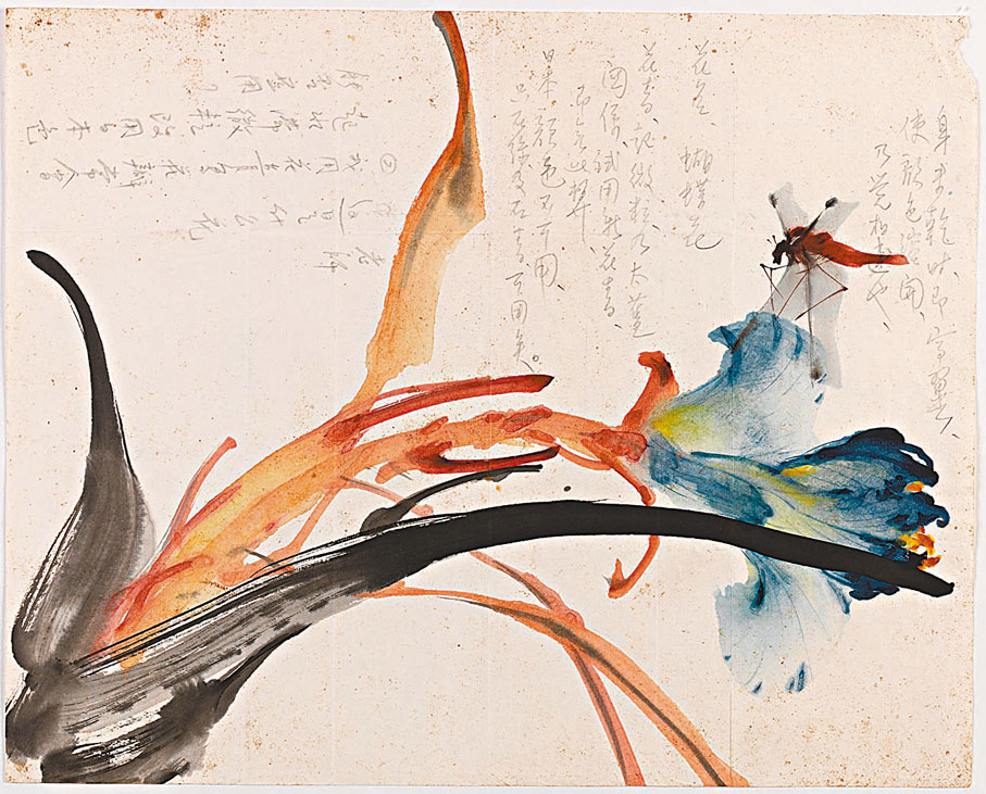 ◆陳崎畫稿《鳶尾花與蜻蜓》