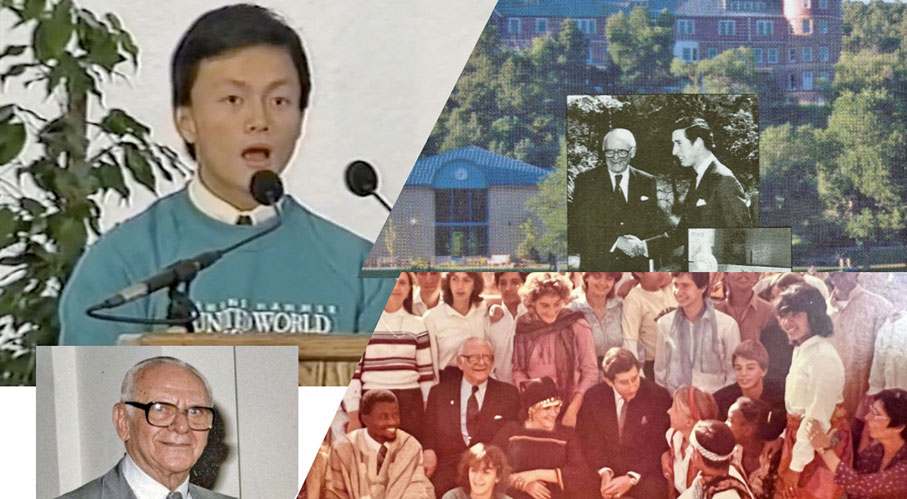 ■黃秋智代表美國聯合書院(UWC-USA)在已故創辦人Dr. Armand Hammer在洛杉磯舉行的追思會上至悼念辭。黃秋智乃該校代表香港的首屆畢業生。聯合書院時校監為今天英國查爾斯國王。