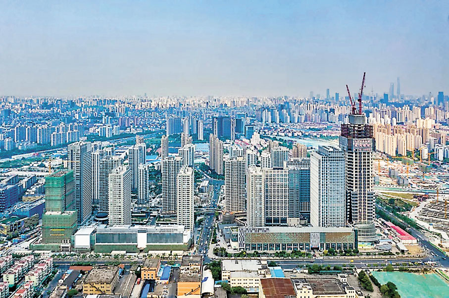 ◆由林煜為代表的港人企業，在普陀區歷時16年打造的城市綜合體即將完工。 受訪者供圖