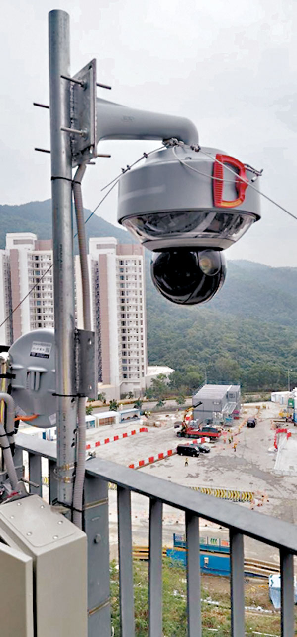 ◆ 通過鷹眼拍攝的將軍澳中醫醫院地盤俯瞰AR實景地圖，可在平台中進一步放大查看。中建香港供圖