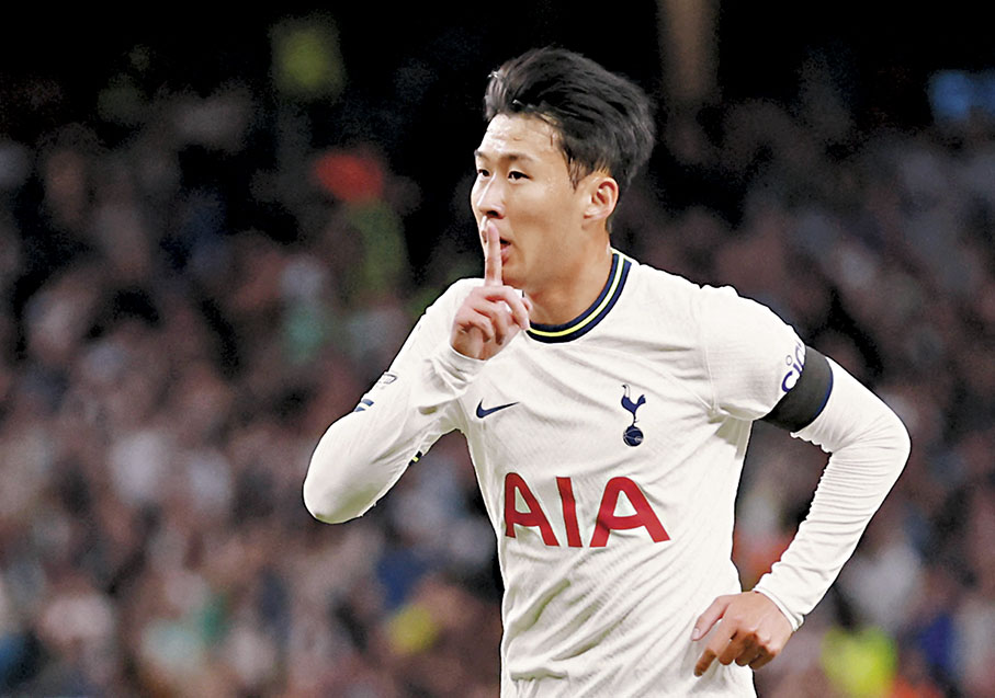 ◆ 孫興民正在為找回上賽季的射門鞋而努力。  路透社