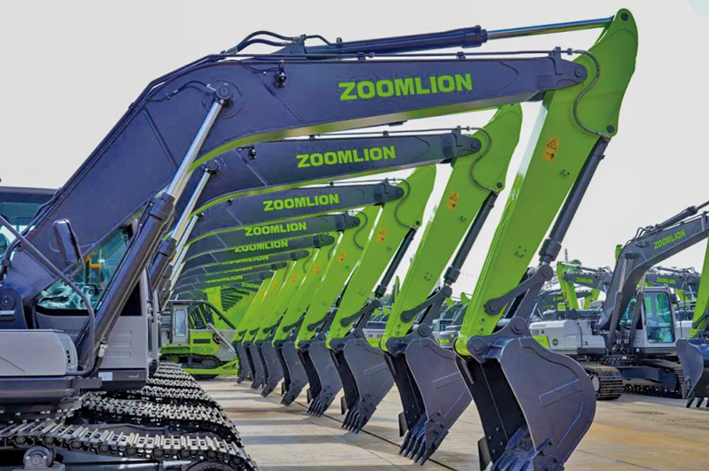 ◆ 中聯重科生產的挖掘機。