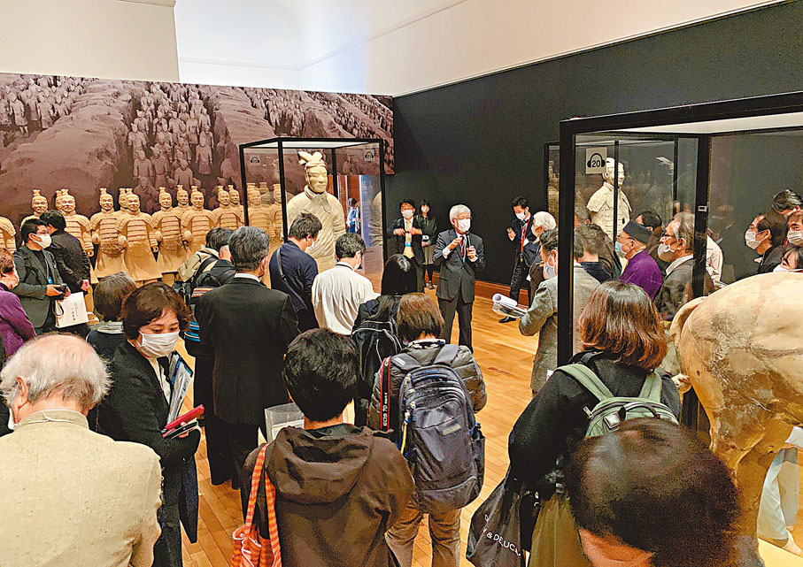 ◆ 「兵馬俑與古代中國—秦漢文明的遺產」文物展今年3月在京都展出，吸引眾多日本民眾參觀。受訪者供圖