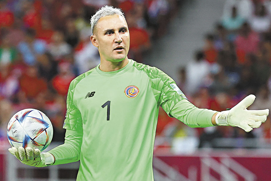 ◆基羅拿華斯繼續在哥斯達黎加大軍門前一夫當關。  法新社