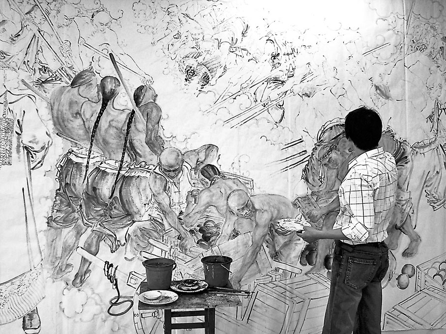 ◆張永海的水墨人物極富文人情趣，作品強調筆墨的簡約與表現力，注重作品的文化內涵和書卷氣。