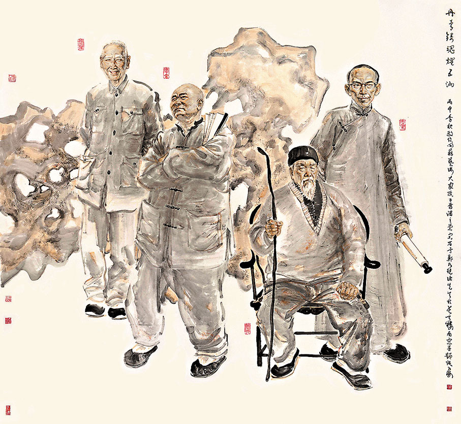 ◆張永海作品《丹青鑄魂耀五洲》（185X192cm）