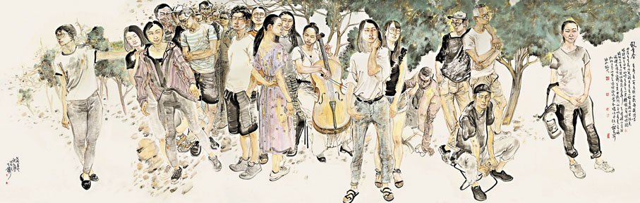 ◆張永海作品《致青春》（180X690㎝）