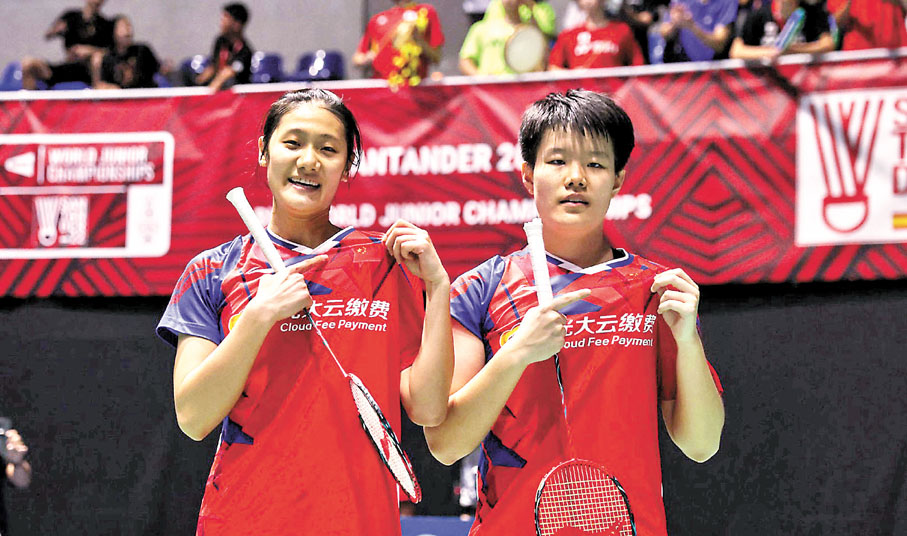 ◆劉聖書/王汀戈奪女雙冠軍。 世界羽聯微博圖片
