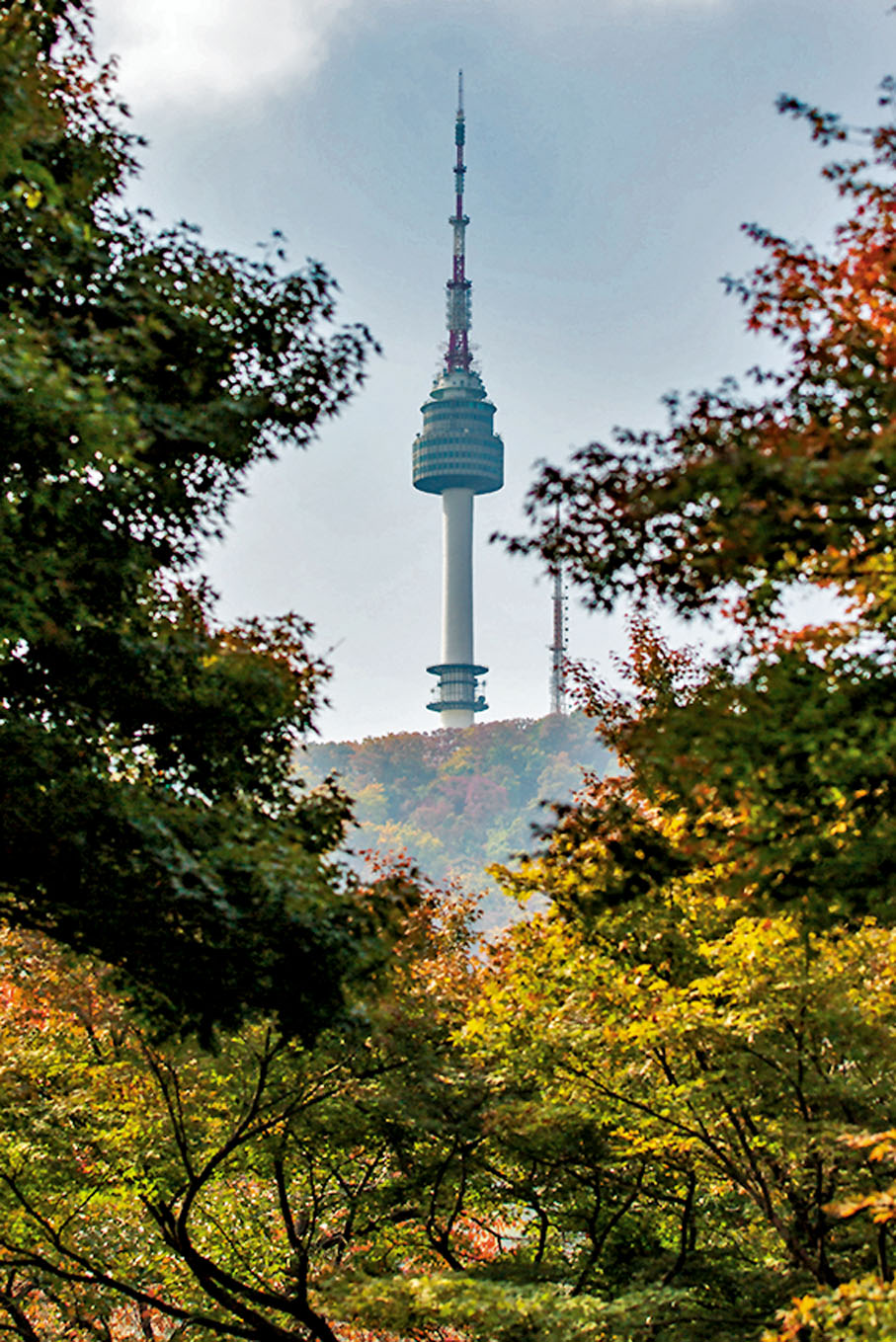 ◆南山公園拍攝的首爾塔秋色。
