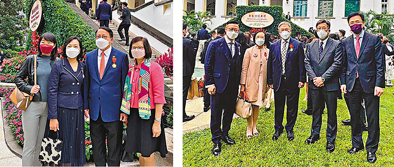◆一眾特區政府官員獲嘉許，在禮賓府的花園內合照。 Fb圖片