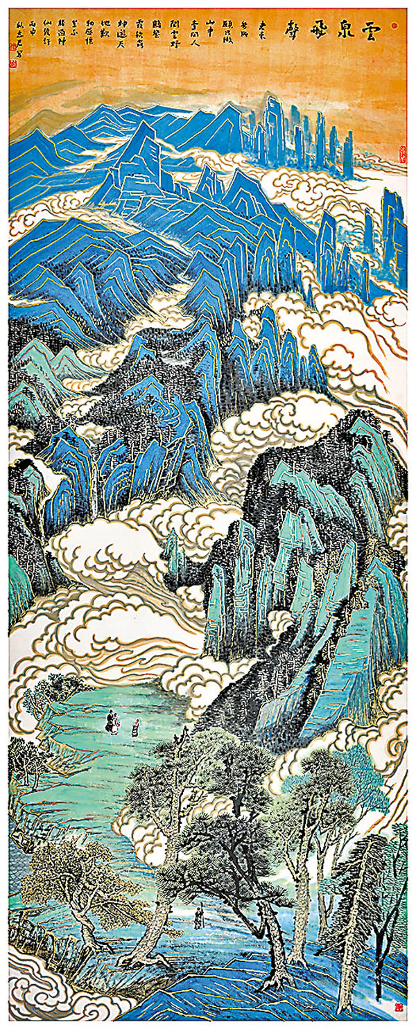 ◆作品整體呈現筆墨重、色彩暗、構圖滿的特色。