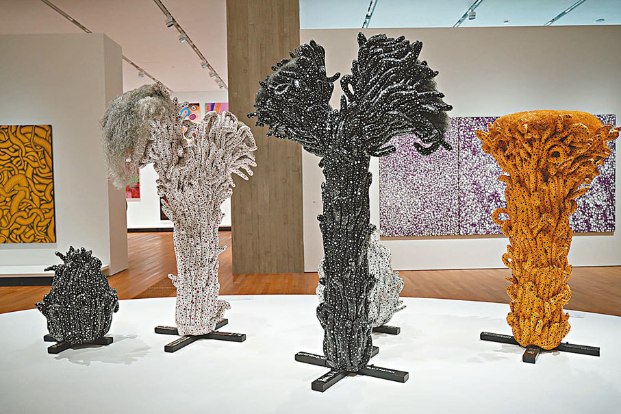 ◆草間彌生在上世紀八十年代創作的軟雕塑作品。