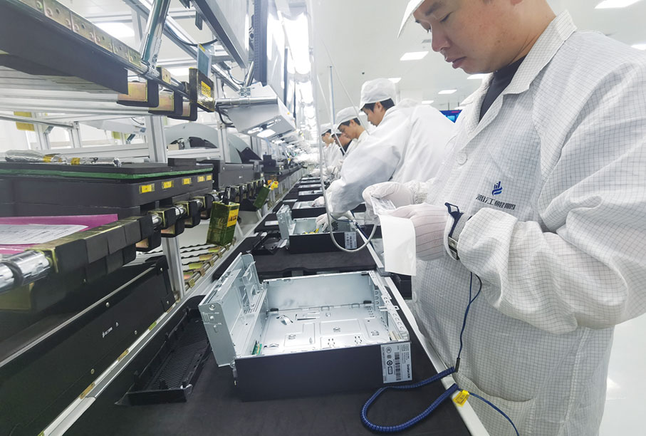 ◆ 湘江鯤鵬服務器生產線。劉恩琛 攝