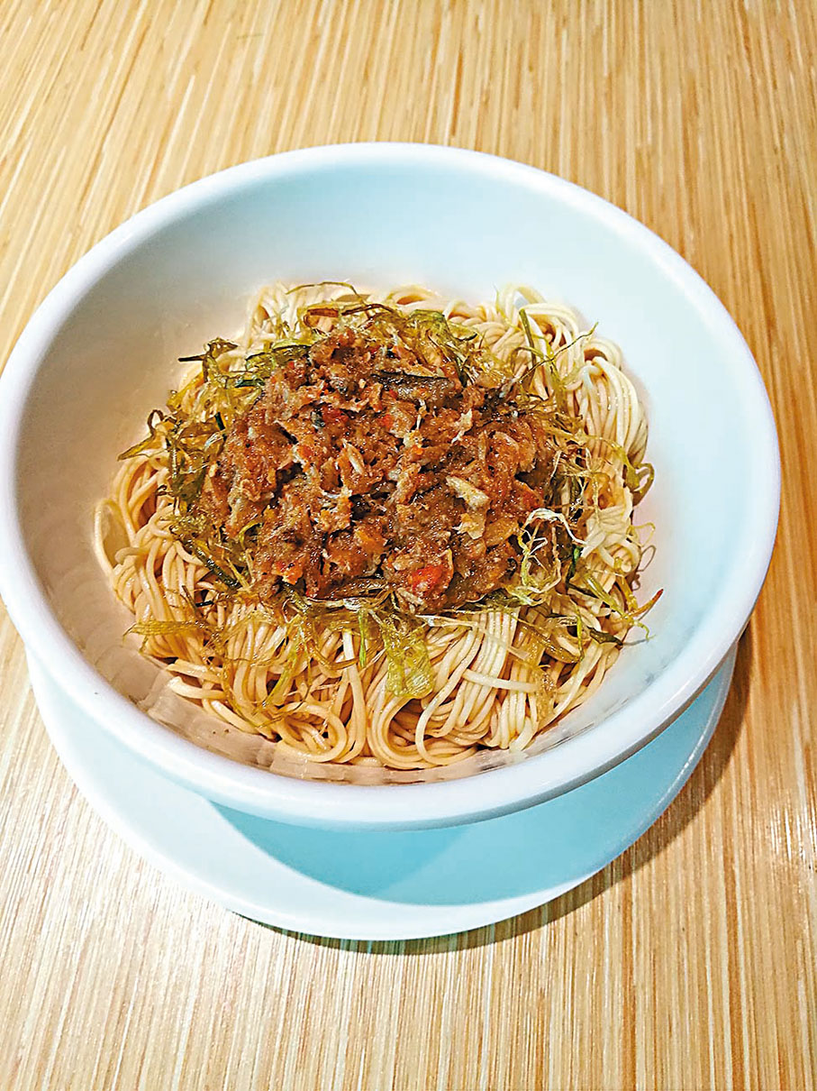 ◆蟹粉拌葱油毛細麵