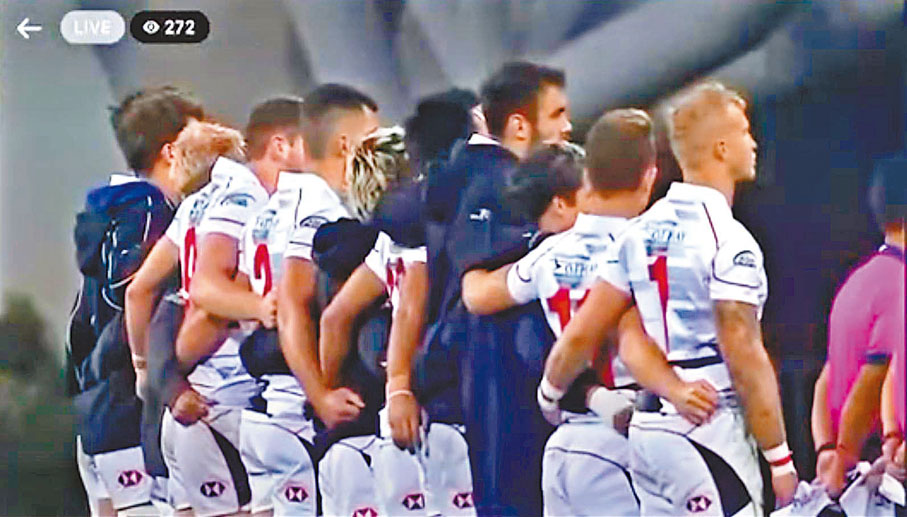 ◆韓國仁川舉行「亞洲七人欖球系列賽」，香港隊與韓國隊進行決賽，賽前主辦方在演奏中國國歌時，竟錯誤播出「港獨」歌曲。 資料圖片