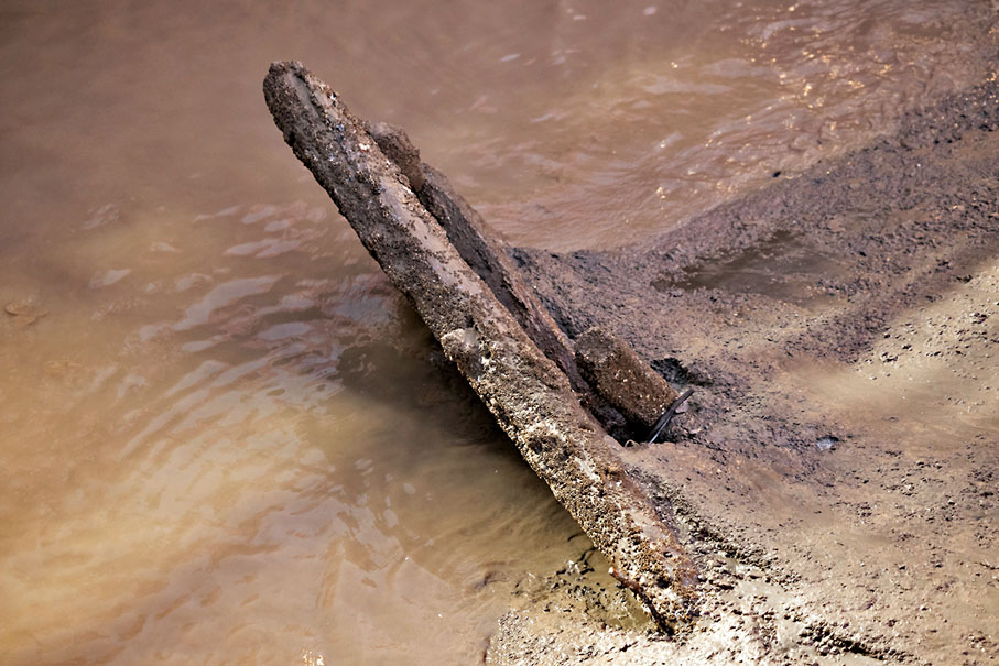 ◆古船船體局部　新華社