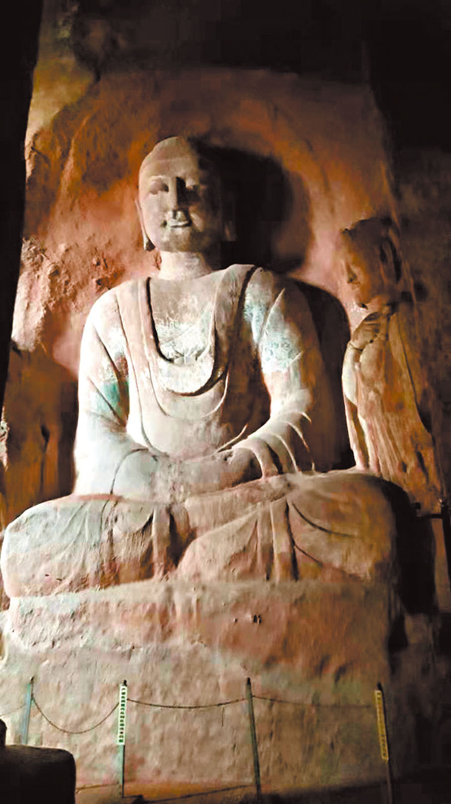 ◆石空寺現存石像。