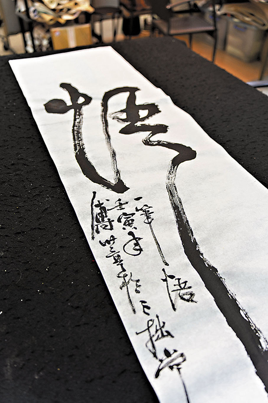 ◆傅世亨訪問當日即場創作的《一筆悟》。