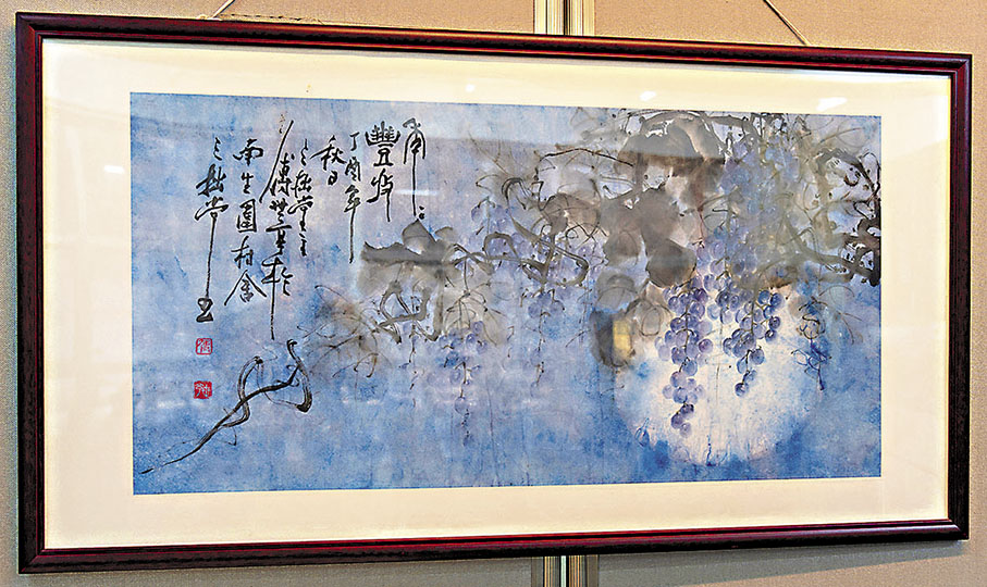 ◆傅世亨作品《豐收》將月色融入畫中。