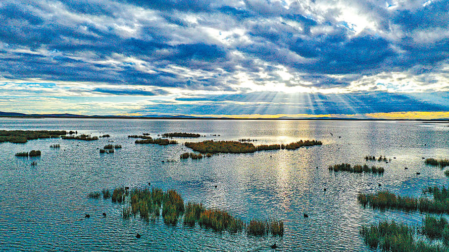 ◆在阿壩藏族羌族自治州若爾蓋縣拍攝的花湖濕地。